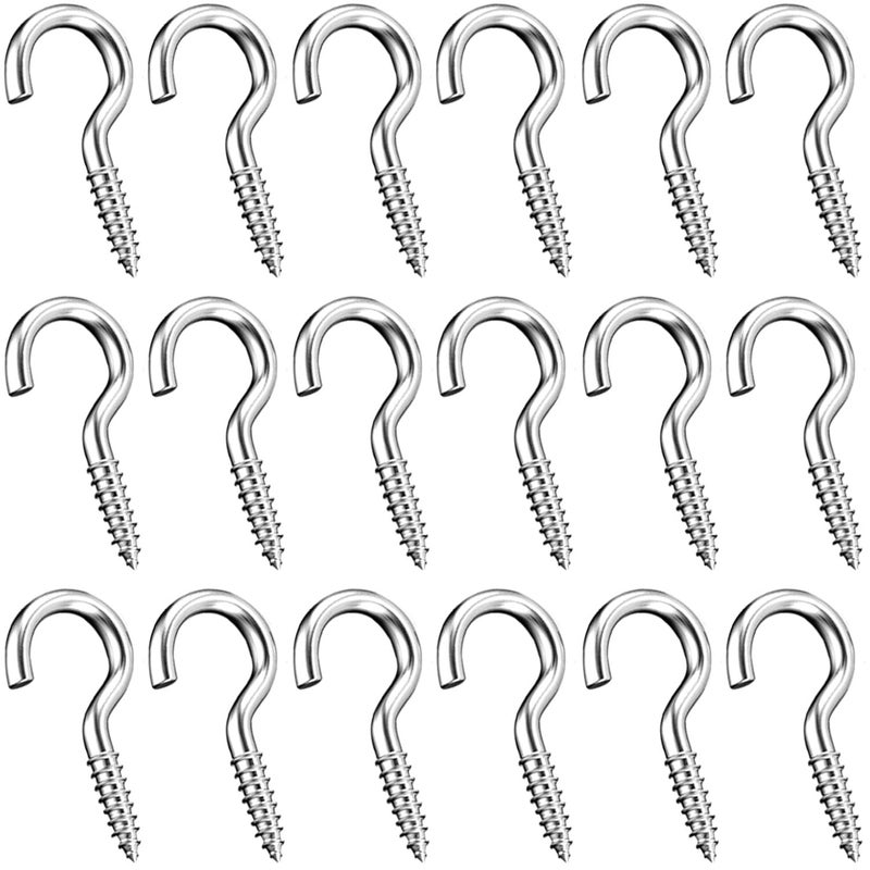 Axe Sickle Silver 1 Inch Metal Cup Hook Screw Hook 100 Pcs - Image 2